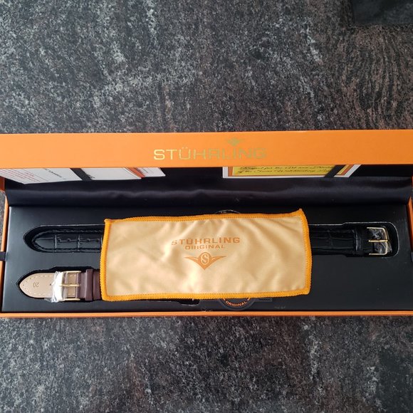 [NEW] Stuhrling Original - Swiss Quartz Watch - Gold Face - Box Set - Picture 8 of 11